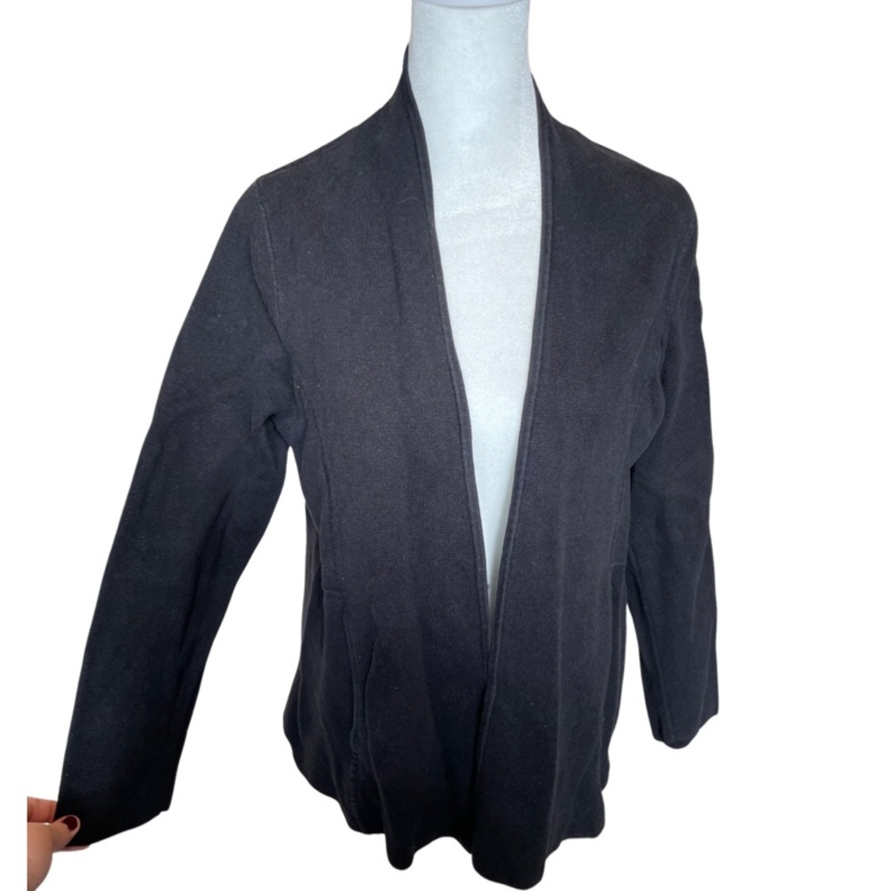Talbots classic black knit cardigan with pockets LP